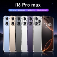 I16 Pro Max Smartphone 16GB+1TB 7.3inch 8000mAh Cellphone HD camera Android Phone