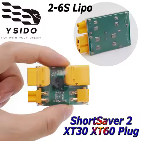 YSIDO ShortSaver 2 V2 Smoke Stopper Electronic Fuse 2-6S Lipo XT30 TX60 Short-Circuit/Over-Current F