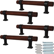 4 unit pemegang laci kayu walnut 5.35”, jarak tengah lubang 96mm/3.78”, pemegang perkakasan kabinet 