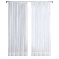 (DKCZ) 8 Panels White Sheer Curtains 84 Inches Long Rod Pocket Window Treatment Gauze Voile Drapes f