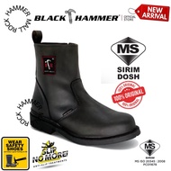 Original Black Hammer Men 4000 Series Mid Cut with Zip Safety Shoes BH4664 BROWN [SIRIM] 4664