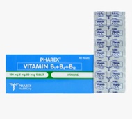 PHAREX Vitamin B1 + B6 +B12 Complex 100 Tablets