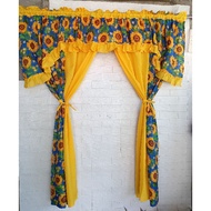 BLUE SUNFLOWER Double Panel Curtain (115 by 72 inches)