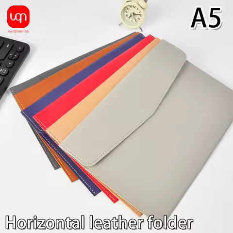 17.3*25.5 cm A5 Business Folder, Classic Buckle Design, Large Capacity File Bag, Office Supplies Bus