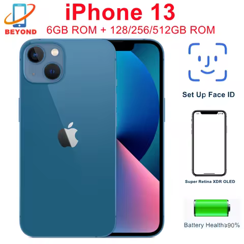 Original Apple iPhone 13 6.1" Genuine Super Retina OLED 128/256/512GB ROM Face ID NFC A15 IOS iPhone