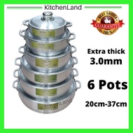 3.0mm Uniware Heavy Gauge Caldero Set / Shanghai Pot Tebal Periuk Tebal 6pcs