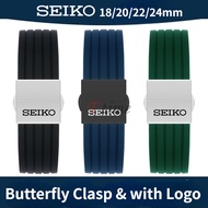 Butterfly Folding Buckle Band Silicone Watch Strap for Seiko No. 5 PROSPEX Water Ghost Canned Red Tooth Diving 007 Abalone 18mm 20mm 22mm 24mm