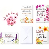 Set of 4 Inspirational Bible Verse Cards