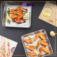 NIU Baking Pan, 304 Stainless Steel Rectangle BBQ Tray,  Bakeware Tools Non-stick Cooling Rack Oven