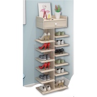 8 Tier Shoe Rack Rak Kasut Multi Layer Storage Organizer with Drawer DIY Almari Kasut Kayu Bertingka