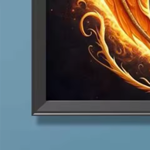 5D DIY Full Round Drill Diamond Painting Fire Dragon Ice Phoenix Decor 30x30cm