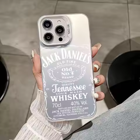 J-JACK DANIELS Phone Case For IPhone11 12 13 14 15 16 17Pro Max Air Plus Mini Light Luxury High-end 