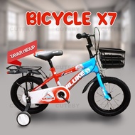 Basikal Budak 14/16/20inch BICYCLE X7 4Wheel 2Seats Basket Storage Real Tayar