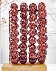 【招人緣 鴿血紅星光草莓晶】5A濃色帶星光 士多啤梨晶手鍊手串