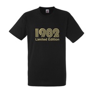 Men Tshirt Harajuku 1982 Edition Gold