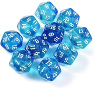 10PCS Polyhedral D20 Dice Set 20mm Acrylic Dice Double Colors 20 Sided Game Dice for RPG MTG DND Tab