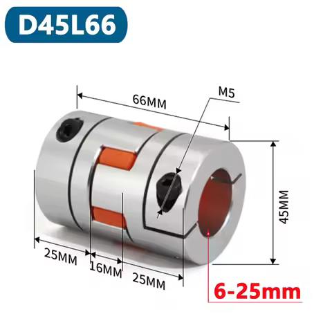 1pc D45L66 Plum Flexible Shaft Coupling Six Jaws Stepper Motor Connector CNC Elastic Coupler D45 L66