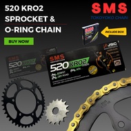 SMS 520-120L ER6 KAWASAKI O-RING CHAIN SPROCKET SET PREMIUM SPROCKET BLACK STEEL