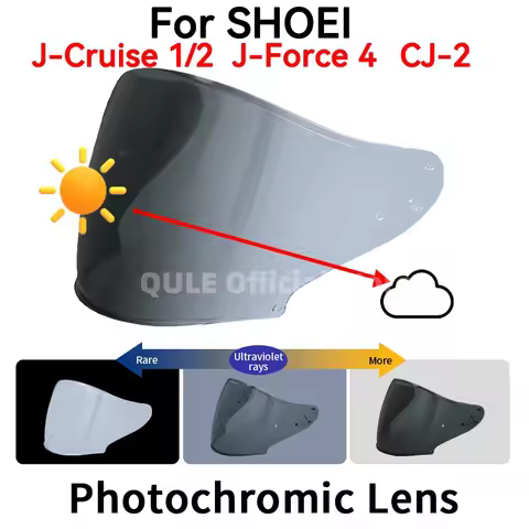 Photochromic Visor for SHOEI J-Cruise J Cruise 1/2 J-Force 4 CJ-2 Motorcycle Helmet Lens Open Face S