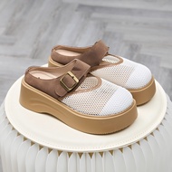 Dép Nữ MWC 8637 - Dép Sục Lưới Đế Bánh Mì Cao 5P Hack Dáng Êm Mềm Thời Trang