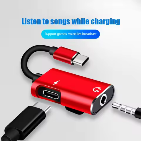 Type C To 3.5mm Jack Adapter For Xiaomi Huawei Type C Audio Splitter Headphone 3.5 Adapter Charger U