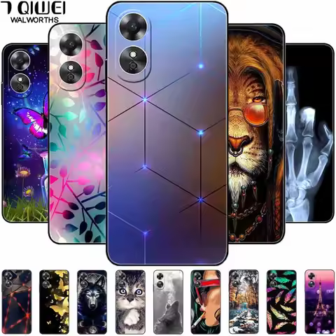 For OPPO A18 4G/ A38 4G/ A58 4G/ A78 4G Cases TPU Shockproof Luxury Soft Silicone Bag for OPPO Cute 
