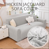 Jaquard Sofa Cover Universal Sofa Cover Stretchable 1/2/3/4/5 Seater Sofa Slipcover I/L Shape Elastic Sofa Cover Furniture Protector Dust-proof Covers