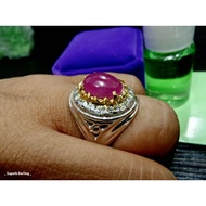 Cincin Perak Permata Delima Asli