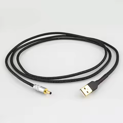 Hifi 2x23AWG Silver Plated DC Power Cable GX16-2 Pin To 5.5*2.5/2.1MM AC/DC Phono Amplifier Linear P