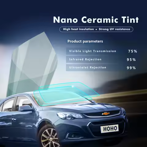 Sunice 0.5x4m light blue auto car home window tint film 2mil 75%VLT 99%UV Nano Ceramic Solar Tint An