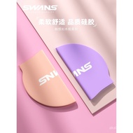 Topi Renang Silikon Kalis Air Swans untuk Lelaki dan Wanita, Tidak Mengetatkan, Lilitan Kepala Besar