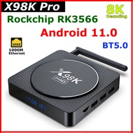 2026 New X98K Pro TV Box Android 11 Rockchip RK3566 Quad Core 8K Decoding External Antenna Dual Wifi