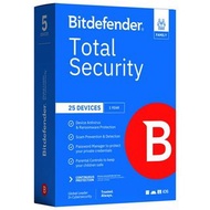 香港獨家代理Bitdefender Total Security Family  一年25部機 (另備有兩年優惠價以供選擇,詳情請pm聯絡)