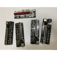USED PCI-E Riser Card V009S PCIE 1x to 16x Extender 6 pin power USB 3.0 for graphic card