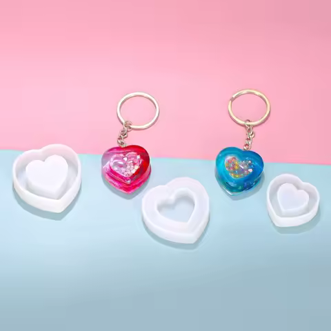 H7EB Silicone Pendant Mold Earring Molds Hollow Heart Jewelry Molds Silicone Texture Present for Jew
