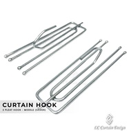 [ LC Curtain Design ] 12pcs Cangkuk Langsir Besi Cangkuk Tengah (12pcs Prong Steel Curtain Hook Midd