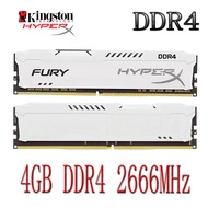 Kingston HyperX Fury DDR4 PC RAM 4GB DDR4 2666MHz PC4-21300U Desktop Memory Computer RAM White