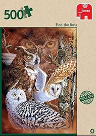 Jumbo Premium Puzzle Collection 'Find The Owls ' 500 Piece Jigsaw Puzzle 貓頭鷹拼圖