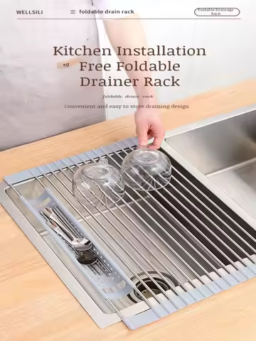 Kitchen Drainage Rack Sink Silicone Shelf Kitchen Sink Shelf Drainage Rack Silicone Sink Shelf