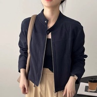 jaket wanita suede crop keren korea premium