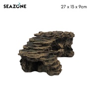 Brown stepped cave stone rock aquarium ornament