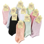 【E hot 82】 (100% COTTON ) Women Ankle Socks Female Short Sock 10-Colors High Quality Ankle Plain Solid Socks Iconic Japan Socks With Tag