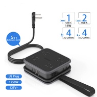 ORICO ปลั๊กไฟ7 In 1 65W GaN มี3ตัวจ่ายไฟกระแสสลับ2พอร์ต USB-A 2พอร์ต USB-C 2พอร์ตสาย Steker Pipih พร