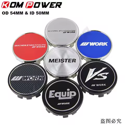 4PCS OD 54MM / ID 50MM Rim Cap WORK EMOTION EQUIP MEISTER VS Logo Wheel Center Cap Wheel Cover Hubca