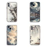 Samsung Galaxy A6 A8 A9 Plus Star Pro A03 Core A03S A10 A11 M11 230806 Black soft Phone case Chinese style ink painting