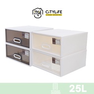 Citylife 25L Multi-Purpose Wardrobe Stackable Brick Single Tier Storage Drawer Organizer - XL