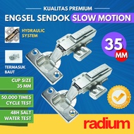 Slow Motion Soft Close Spoon Hinge Hydraulic Radium Cupboard ap soft close Slow hinge straight full 