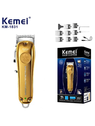 Kemei電動理髮器km-1831金色2000mah鋰電池專業理髮器,可調剪刀頭