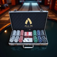 Poker Chip Set 300 pcs Chip Number Coin + Aluminum Suitcase Texas Holdem Kasino Coin Casino Board Ga