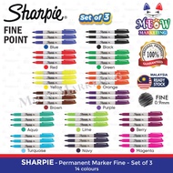 Sharpie Fine Point Permanent Marker Pen 14 colours - Set of 3